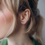 10mm 925 Sterling Silver Flower earstuds x2