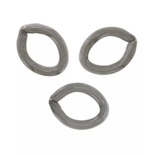 Open oval rings 3.5x2.8x0.6 mm - 925 Sterling Silver Black Rhodium x10
