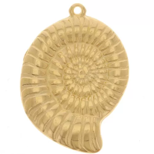 29x21mm Shell pendant - Fine gold plated x1