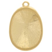 24x16mm Textured oval pendant - Fine gold plated x1