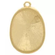 24x16mm Textured oval pendant - Fine gold plated x1