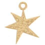 20x16mm Asymmetrical hammered star pendant - Fine gold plated x1|raw }}