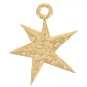 20x16mm Asymmetrical hammered star pendant - Fine gold plated x1