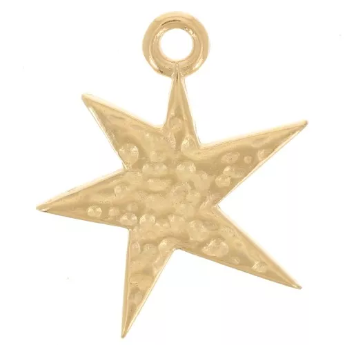 20x16mm Asymmetrical hammered star pendant - Fine gold plated x1
