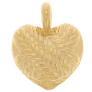 27x22mm Curved heart pendant - braided effect - Fine gold plated x1