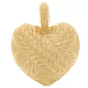 27x22mm Curved heart pendant - braided effect - Fine gold plated x1