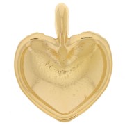 27x22mm Curved heart pendant - braided effect - Fine gold plated x1