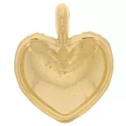 27x22mm Curved heart pendant - braided effect - Fine gold plated x1
