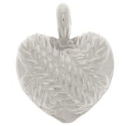 27x22mm Curved heart pendant - braided effect - Antique fine silver plated x1