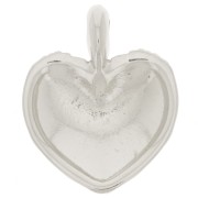 27x22mm Curved heart pendant - braided effect - Antique fine silver plated x1