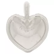 27x22mm Curved heart pendant - braided effect - Antique fine silver plated x1