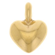 Curved heart charm 13x10 mm - Fine gold plated x1|raw }}