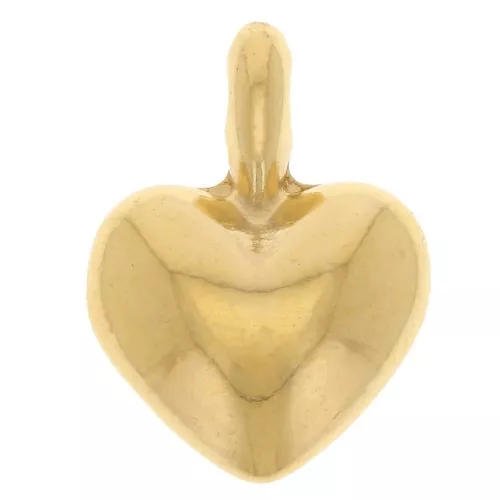 Curved heart charm 13x10 mm - Fine gold plated x1