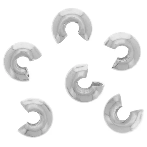 5mm crimp covers - Silver Tone x50
