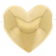 Domed heart bead 16x17 mm - Fine gold plated x1|raw }}