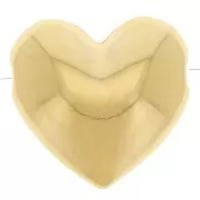 Domed heart bead 16x17 mm - Fine gold plated x1