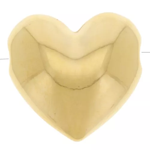 Domed heart bead 16x17 mm - Fine gold plated x1