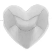 Domed heart bead 16x17 mm - Fine silver plated x1