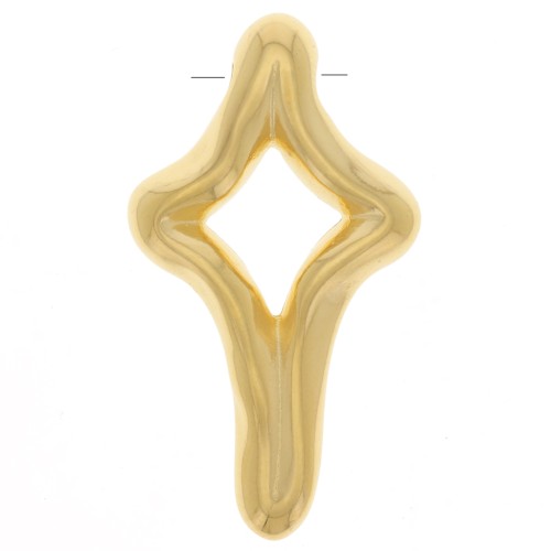 Pendant irregular cross 36x20 mm - Fine gold plated x1