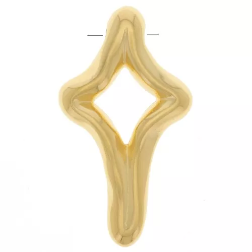 Pendant irregular cross 36x20 mm - Fine gold plated x1