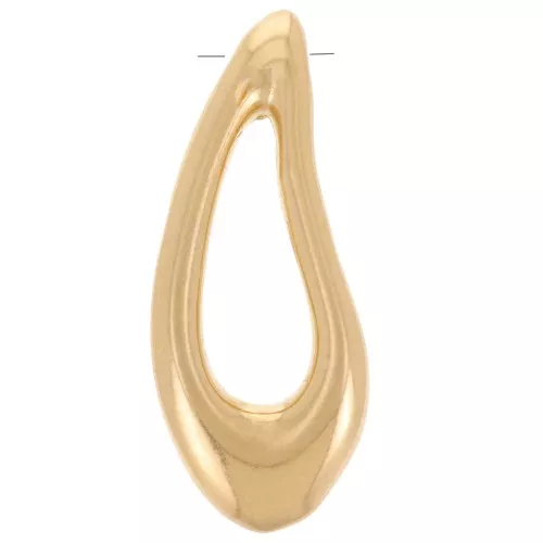 Irregular drop pendant 28x11 mm - Fine gold plated x1