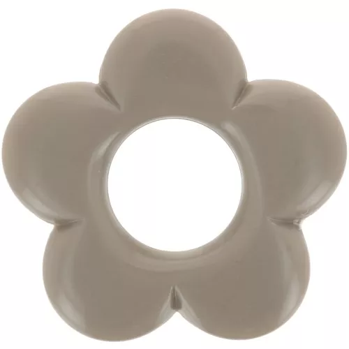 21mm flower pendant in opaque resin - Taupe x1