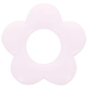 21 mm flower pendant in pale pink opaque resin x1
