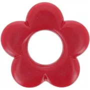 Pendants - Charms - Pendentif fleur 21 mm en résine opaque - Rouge foncé x1 Pendentif fleur 21 mm en résine opaque - Rouge foncé x1