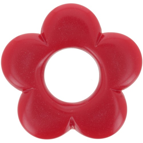21mm flower pendant in opaque resin - Dark red x1