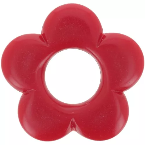 21mm flower pendant in opaque resin - Dark red x1