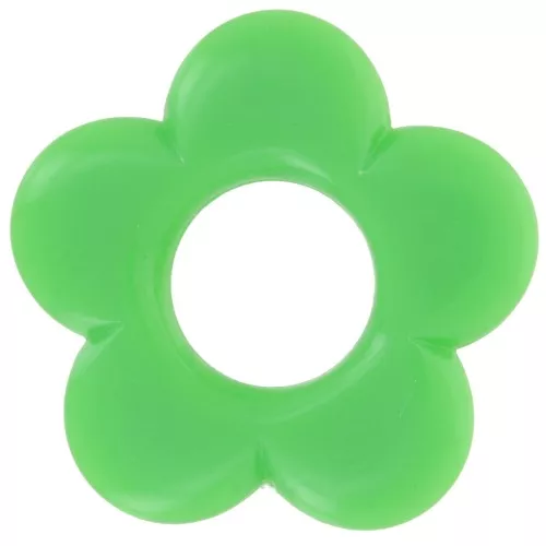 21mm flower pendant in opaque resin - Apple green x1