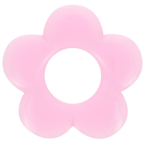 21mm flower pendant in opaque resin - Pink x1