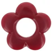 21mm flower pendant in opaque resin - Burgundy x1
