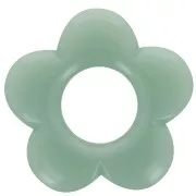Pendentif fleur 21 mm en résine opaque - Celadon x1