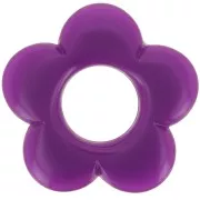 21mm flower pendant in opaque resin - Plum x1