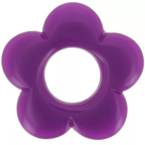 21mm flower pendant in opaque resin - Plum x1