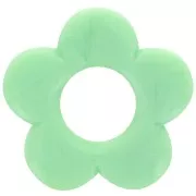 21mm flower pendant in opaque resin - Marbled jade green x1