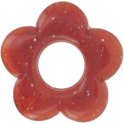 21mm flower pendant in translucent resin - Cuivré pailleté x1|raw }}