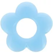 21mm flower pendant in opaque resin - Pale blue x1