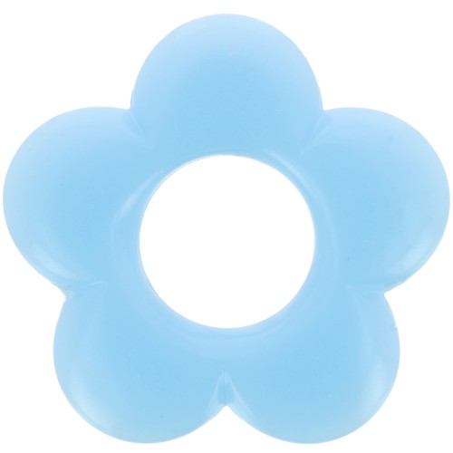 21mm flower pendant in opaque resin - Pale blue x1