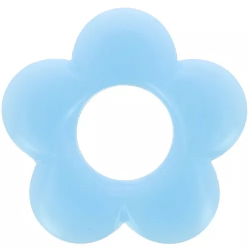 21mm flower pendant in opaque resin - Pale blue x1