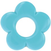 21mm flower pendant in opaque resin - Turquoise x1