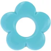21mm flower pendant in opaque resin - Turquoise x1
