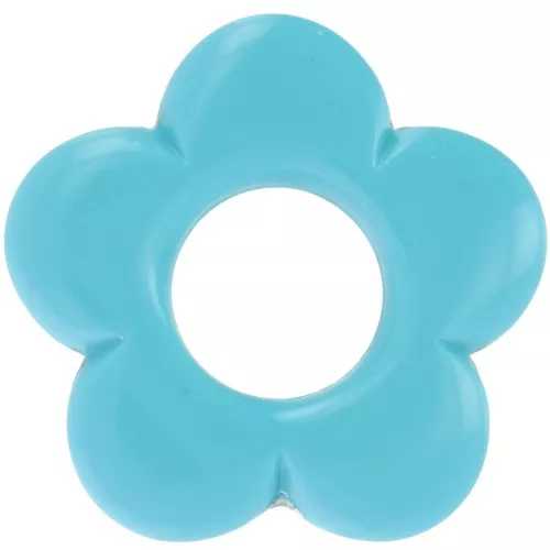 21mm flower pendant in opaque resin - Turquoise x1