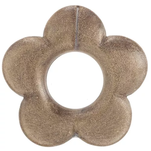 21mm flower pendant in opaque resin - Marbled bronze x1