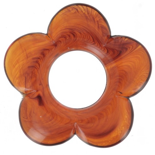 21mm flower pendant in translucent resin - Fauve marbled x1