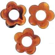 21mm flower pendant in translucent resin - Fauve marbled x1