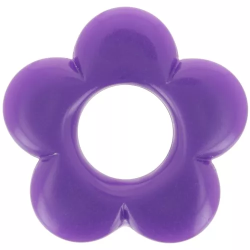 21mm flower pendant in opaque resin - Violet x1