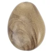 Flat irregular bead 22x17 mm in opaque resin - Marbled bronze x1
