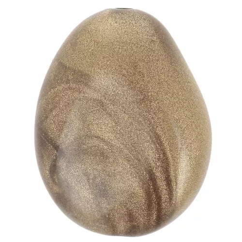 Flat irregular bead 22x17 mm in opaque resin - Marbled bronze x1
